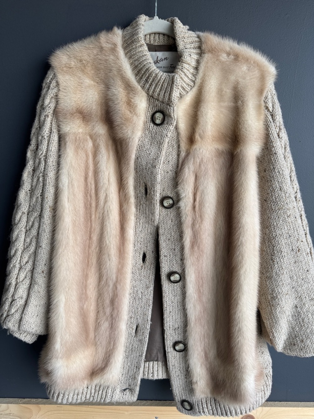 Vintage Alaskan Fur Jacket in Beige